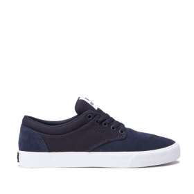 Tenis Bajos Supra CHINO Hombre Azul Marino/Blancas (MX-43424)